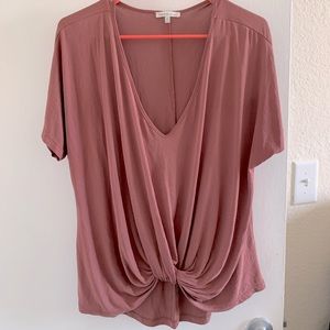Burnt coral blouse